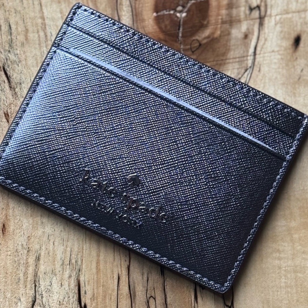 ♠️ NWT kate spade Madison Metallic Saffiano Leather Card Holder